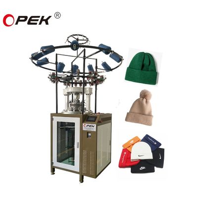 Geavanceerde Hot Tuck en Rib Hats breimachine voor cirkelvormig ontwerp 70-300 naalden