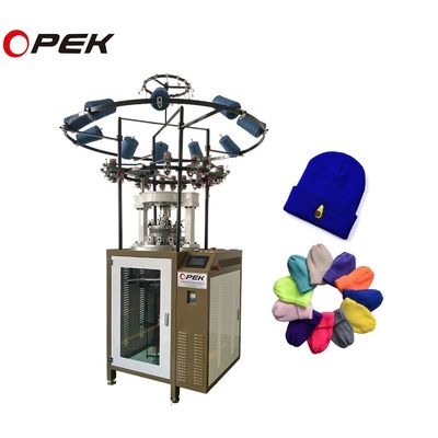 Geavanceerde Hot Tuck en Rib Hats breimachine voor cirkelvormig ontwerp 70-300 naalden