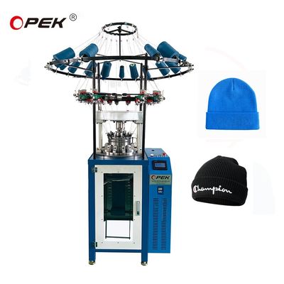 Volledig geautomatiseerde besturing OPEK High Speed Rib Hat Cap Beanie Circular Knitting Machine