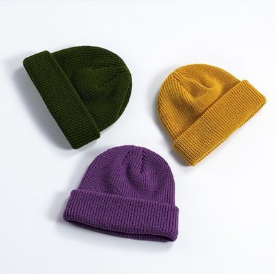 Ribbed Knit Candy Color Kids Gezellige bonnetjes met automatische en naadloze technologie