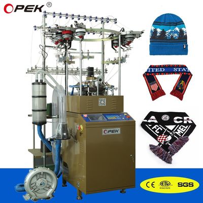 Vloeiende werking Geel hoge snelheid Jacquard Hoed weefmachine met automatische smeer