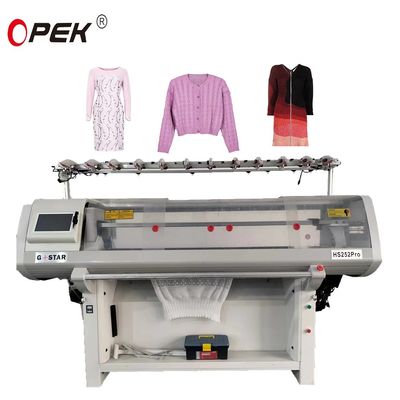 Geavanceerde 52 inch breiwijdte dubbel systeem platte breimachine voor trui kraag