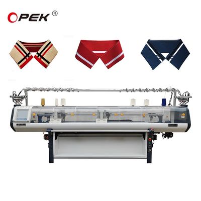 Computerized 12 Gauge Flat Knitting Machine Design voor de productie van polo T-shirt kraag