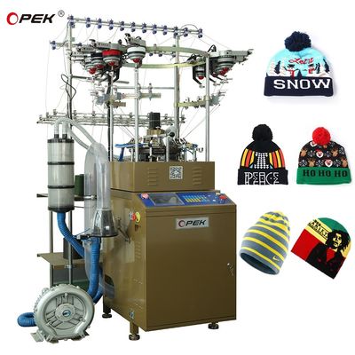Touch Screen Opek Knitting Slouch Beanie Hoed maken machine met volledig automatisch alarm