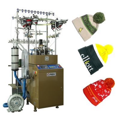 Duurzame prestaties Volledig gecomputereerde Beanie Hat Cap breimachine met 1kw motor