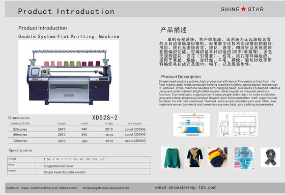 Multi-Gauge 8-10-12 Double System Computerized Flat Knitting Machine voor jacquard truien
