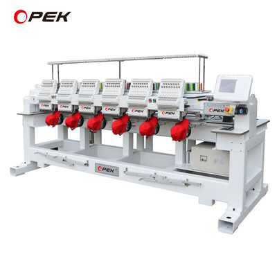 6 koppen 1200 Rpm Computerized Embroidery Machine met KOBAN Rotary Hook en Cap Driver