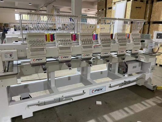 6 koppen 1200 Rpm Computerized Embroidery Machine met KOBAN Rotary Hook en Cap Driver