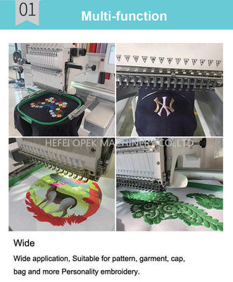 ISO/CE gecertificeerde Opek 8 koppen Industriële 12/15 naalden Computer 400*500mm Flat Embroidery Machine