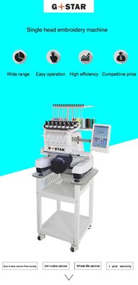 12 Kleur 6 koppen Computer borduurmachine met 4 koppen en werktafel Grootte 500*1200