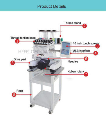 nauwkeurigheid Multi Head Embroidery Machine met maximale snelheid tot 1200 RPM