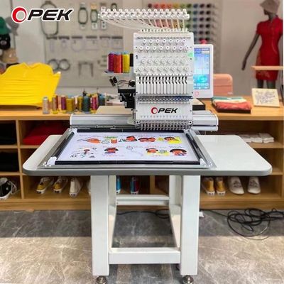 Industriële geautomatiseerde OPEK-eenkop-borduurmachine voor het maken van T-shirts en hoeden