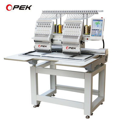 OPEK Twee Dubbele Dubbele Twee Koppen Borduurmachine voor Cap T-shirt Hoed Flat Computerized Verkoop